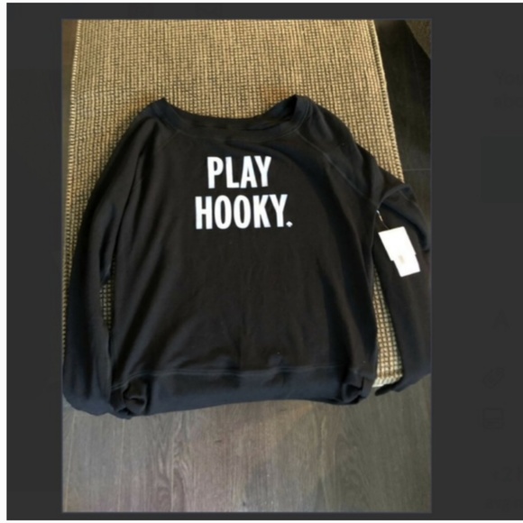 kate spade x beyond yoga play hooky black sweater top size xs nwt - Picture 5 of 7